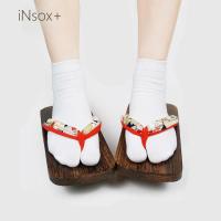 白色 女36-40码 均码 二指袜木屐袜人字拖二趾袜女分趾袜子日系和服日本cos夹趾大拇指