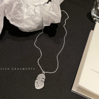 人面项链（70cm） 人脸项链ins冷淡风钛钢不掉色卫衣链情侣长款百搭嘻哈毛衣链子潮