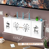 中款鹿加树无痕钉装墙 插座遮盖装饰免打孔路由器收纳盒WiFi无线集线盒猫插板电线插排机