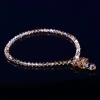 香槟色 脚链 偏瘦(约19-20CM) 璀璨简约天使水滴款水晶脚链女 奥地利水晶韩版时尚闪亮七夕礼物