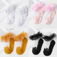 白粉黄黑 4双大花边 1-3岁(10-13cm) 双层蕾丝花边袜女童双层蕾丝花边袜子夏季透气公主袜女宝宝短袜1-