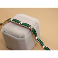 绿色猫眼石 威妮华比拉几何长方形猫眼石手链手镯女气质百搭手环饰品情人礼物