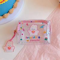 领结芮芮兔 单个 ins少女卡通零钱包迷你可爱随身pvc透明化妆包便携外出小钱包女
