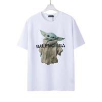 白色 S 2021夏季BALENCIAGA巴黎世傢外星人犹达宝宝圆领印花短袖男女t恤