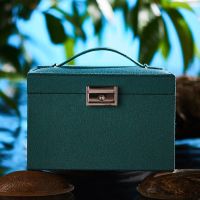 乀翡翠冷*[手提三层]*S86轻奢款 复古大容量绒面首饰收纳盒女耳钉耳环多功能首饰盒戒指礼物饰品盒