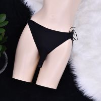 黑色 L 冰丝爱心三角裤[套-开口] 男士爱心蕾丝三角裤系带大码情趣低腰飞机jj套冰丝丁字裤性感舒适