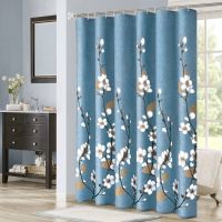 清晰白玉兰 120宽*180高(送挂钩) 浴帘套装卫生间防水隔断帘子加厚洗澡浴罩浴室浴帘布浴室帘子套装