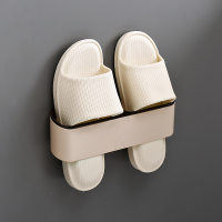 鞋架[粉色]1个 浴室拖鞋架卫生间厕所门后免打孔沥水鞋架墙壁挂式收纳置物架神器