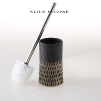 水磨黑马桶刷 9.5x9.5x17.3cm KULE HOME 陶瓷马桶刷卫生间家用洗厕所刷子清洁长柄无死角厕所刷