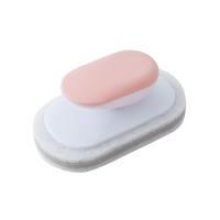粉白色1个装 马桶刷浴缸神器清洁刷洗碗海绵去污刷海绵刷洗锅厨房清洁用品用。