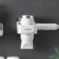 白色 吹风机架免打孔浴室卫生间厕所置物收纳架壁挂电吹风挂架风筒架子