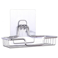 N27-1个[不锈钢-免打孔]肥皂架 香皂盒沥水香皂架肥皂架皂托皂盒皂架卫生间不锈钢浴室免打孔简约