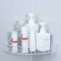 三角扇形单层白色[掉落、生锈包赔] 卫生间洗漱台置物架壁挂墙免打孔洗手间浴室用品收纳神器厕所架子