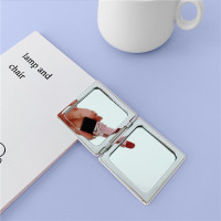 蓝线条玉桂狗-化妆镜 线条卡通玉桂狗便携化妆镜随身镜学生折叠双面镜迷你女小镜子可爱