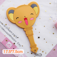 小可手柄镜 百变小樱随身镜子卡通可爱粉色少女化妆镜库洛牌权杖便携镜子