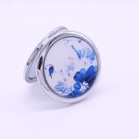 青花荷花 小镜子随身携带双面古风超迷你轻薄精致男士女创意放包里的小众圆