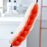 橙色-长条浴花 浴花球大号浴花搓澡巾拉背条套装成人洗澡神器搓背沐浴条沐浴球