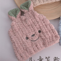 藕粉 2-10岁 日式可爱儿童干发帽日本女童卡通吸水速干韩国公主浴帽宝宝包头巾