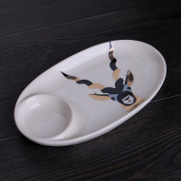 3D羚羊无底坐 欧式多功能陶瓷沥水香皂肥皂盒卫生间实用手工分离式皂托皂碟皂。