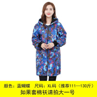 女款--蓝蝴蝶[XL码]推荐111--1 女士冬季长袖外套绒厨房加防水罩衣工作服男加厚上衣围裙大人成人