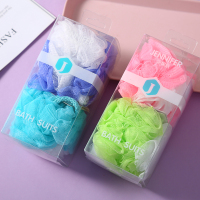 包芯花 宝蓝+天蓝+粉色+绿色 沐浴球浴花球高档不散家用女可爱少女大号柔软浴球洗澡巾清洁浴擦
