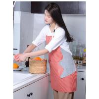 图案随机(颜色随机) 围裙厨房罩成人防水布防污工作服袖套围腰防油大众易清洁无袖围群