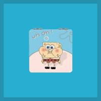 我是海绵宝宝一个装[美美的] 卡通迷你可爱派大星随身折叠双面化妆镜方便携带正T方形PU小镜子