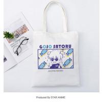 糖果五条悟帆布包 咒术回战周边单肩包五条悟帆布包包学生购物袋学院风动漫帆布袋