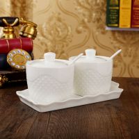 经典纯白-2件套 景德镇调味罐创意厨房用品家用调料盒盐罐陶瓷瓶罐二三件套装