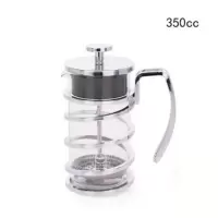 银色 350cc 亚米YAMI 华尔兹法压壶 玻璃冲茶器家用咖啡壶 304不锈钢滤压壶