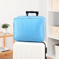 旅行拉杆包 蓝 可套拉杆箱旅行包女手提短途小出差旅游大容量轻便简约行李收纳袋