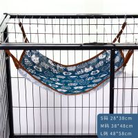 亚麻吊床02蓝招财猫 S(1-2斤猫友推荐) 猫咪吊床冬季加绒猫咪挂式吊床猫垫子猫笼子吊床观景猫床猫咪用品