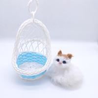 篮子颜色随机 吊笼小兔子[不会叫] 仿真动物可爱猫咪会叫狗小兔子创意玩偶摆件送女友送闺密节日礼物