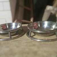 一套2底座 2盆(分开发) 不锈钢狗盆宠物用品狗碗打不翻猫碗狗狗食盆泰迪金毛二哈狗盆狗碗