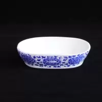 青花瓷洗澡盆1个粘塑料把 内挂鸟洗澡盒方圆笼通用食盒绣眼黄鸟洗澡盆小号柳莺颠颏沐浴塑料
