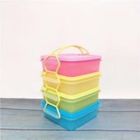 2019款四重奏保鲜盒*带黄提手 特百惠 四重奏保鲜盒套装 0.9L冷藏干货储藏盒野餐必带保鲜