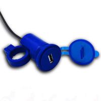 2231-1.5A单U充电器-蓝色 电动车摩托车配件双USB带指示灯充电器改装件摩托车改装配附件