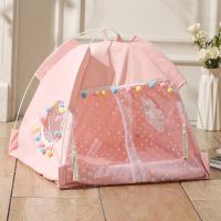 少女粉色 M码-40*40*42cm[6斤内] 宠物帐篷窝四季通用狗窝公主风猫窝幼崽小型犬封闭式可拆洗帐篷屋