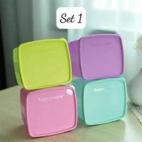 0.8升 2021款 浅色4个盒 特百惠 800ML 冷藏盒 方形果菜/甜果冷藏保鲜盒 0.8L 防潮密封盒