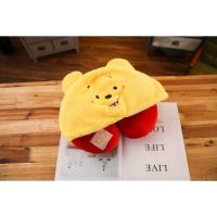 维尼 卡通U型颈枕 维尼史迪仔造型连帽午睡枕头 便携旅行护颈枕 礼物