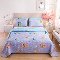 海底世界 夹棉枕套一对 外贸尾单可机洗多功能床盖夹棉床单空调被床护垫沙发垫床坑垫被