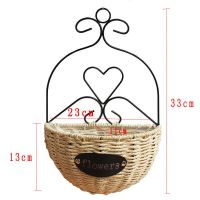 米黄挂篮不含花 墙挂花篮壁挂花盆墙面装饰挂件悬挂吊挂篮花干花插花篮影视墙