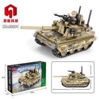 89001M1A2坦克 聚航89001-4虎式M1A2重型坦克男孩拼装军事小颗粒积木玩具模型