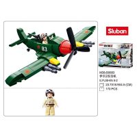 苏联伊尔2攻击机+1人仔+拆解器 兼容乐高小鲁班德国BF109梅塞施密特战斗机二战益智积木拼装模型