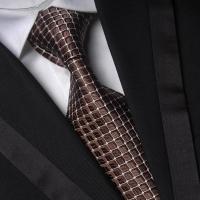 咖啡色格(10厘米) 伊生酷男士正装商务职业南韩丝领带10厘米宽领带