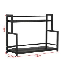 双层长30[豪华护栏款] 厨房架子调料台面置物架佐料调味品神器小型多功能收纳储物架用具