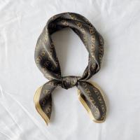 53*53灰色小蝴蝶灰色53 洋气方巾真丝丝巾小女百搭春秋薄款时尚丝绸围巾职业空姐韩国领巾