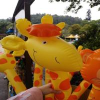 1个长颈鹿充气棒【自行充气】 150cm 广州长隆纪念品玩具塑料长颈鹿考拉树熊鹦鹉熊猫充气球充气棒礼物