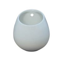 白色底部有孔(不含植物) 多肉植物半壁挂花盆陶瓷垂吊盆吊兰佛珠情人泪绿萝专用悬挂式创意