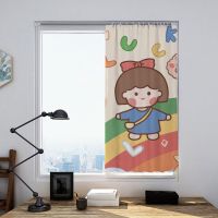 卡通1 宽 1m X 高1m 卡通可爱简易伸缩杆免打孔窗帘遮光隔断帘家用儿童房卧室客厅飘窗